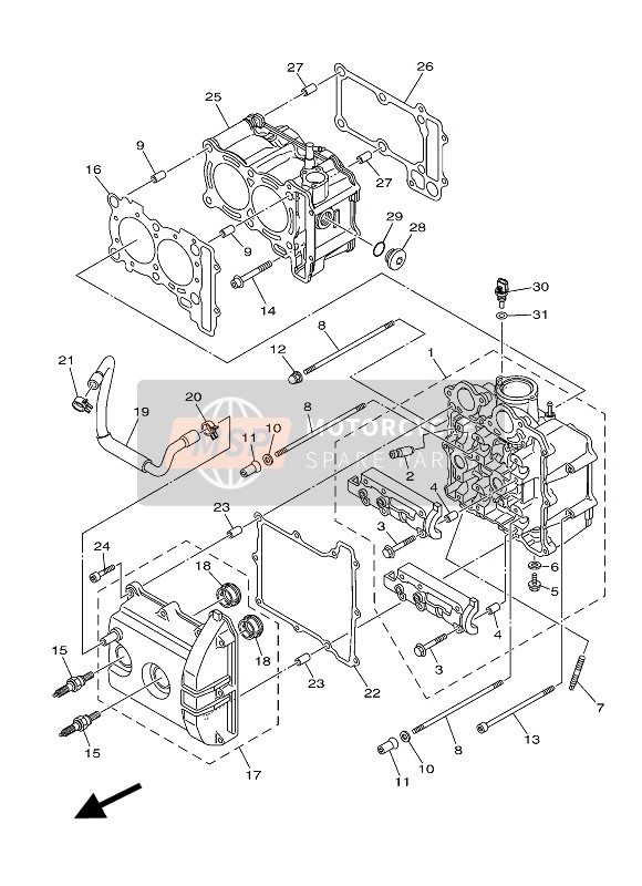 Yamaha XP500A 2012 Cylinder for a 2012 Yamaha XP500A